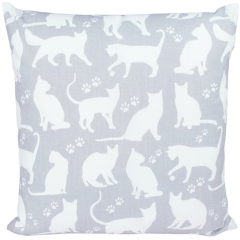 Poszewka bawełniana Białe koty na szarym 40x40