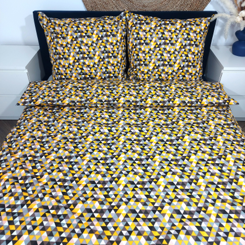 Pościel bawełniana Mozaika miodowa 160x200