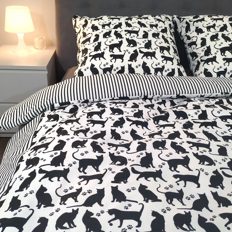 Pościel bawełniana Czarne koty 180x200