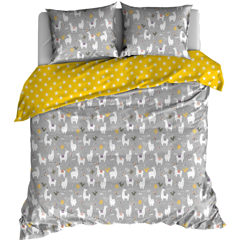 Pościel bawełniana Lama gwiazdka 150x200