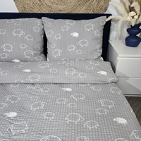 Pościel z kory Owce w szarości 160x200