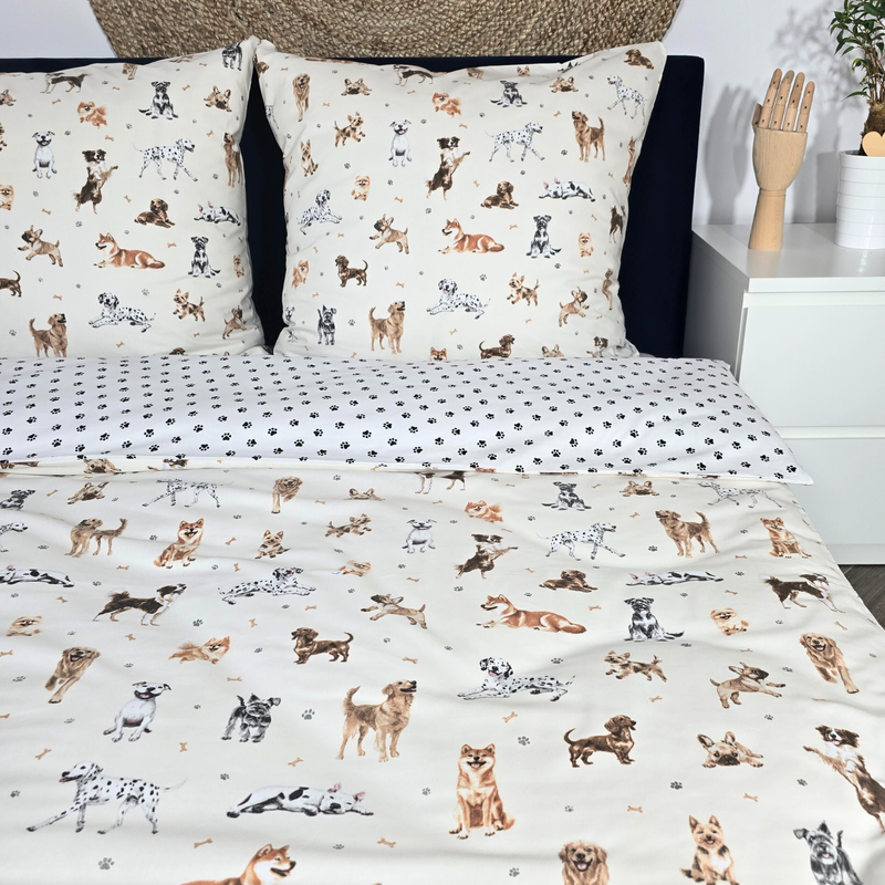 Pościel bawełniana Pieski łapki 160x200