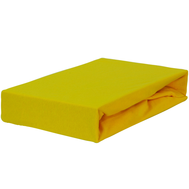 Prześcieradło jersey z gumką żółte 120x200