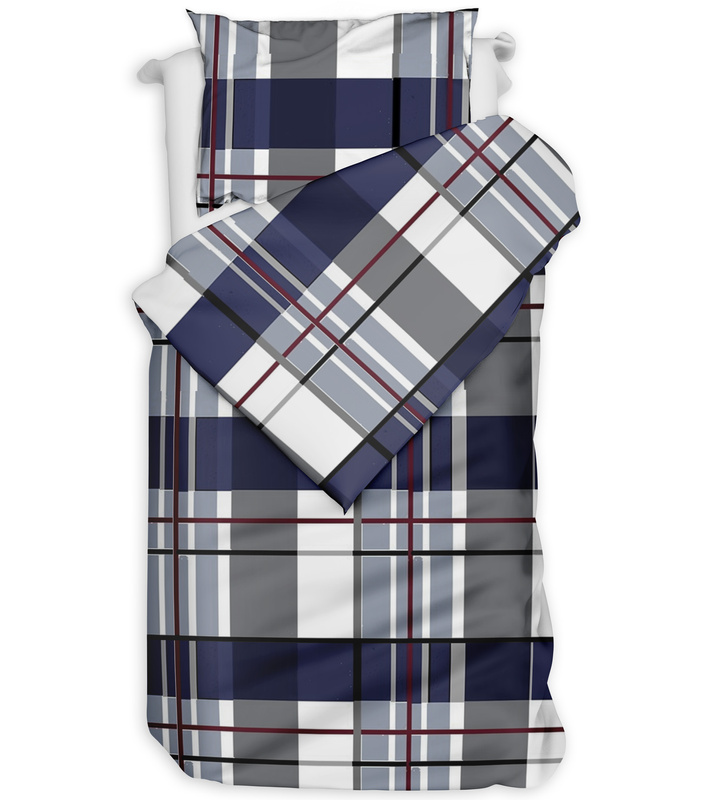 Pościel bawełniana Krata granat 135x200