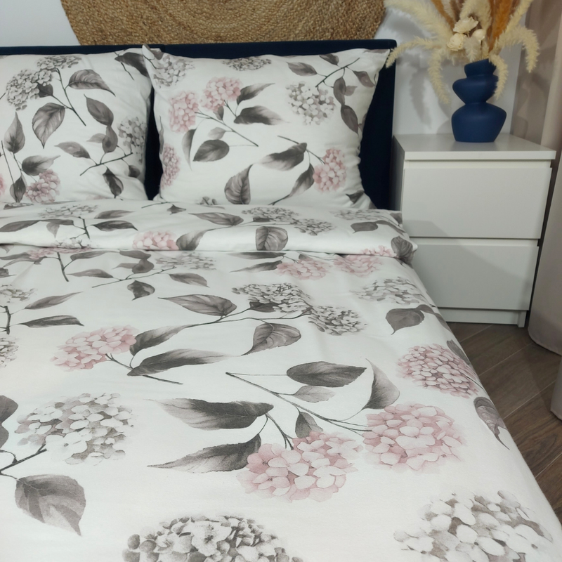 Pościel flanelowa Hortensje jesienne 160x200