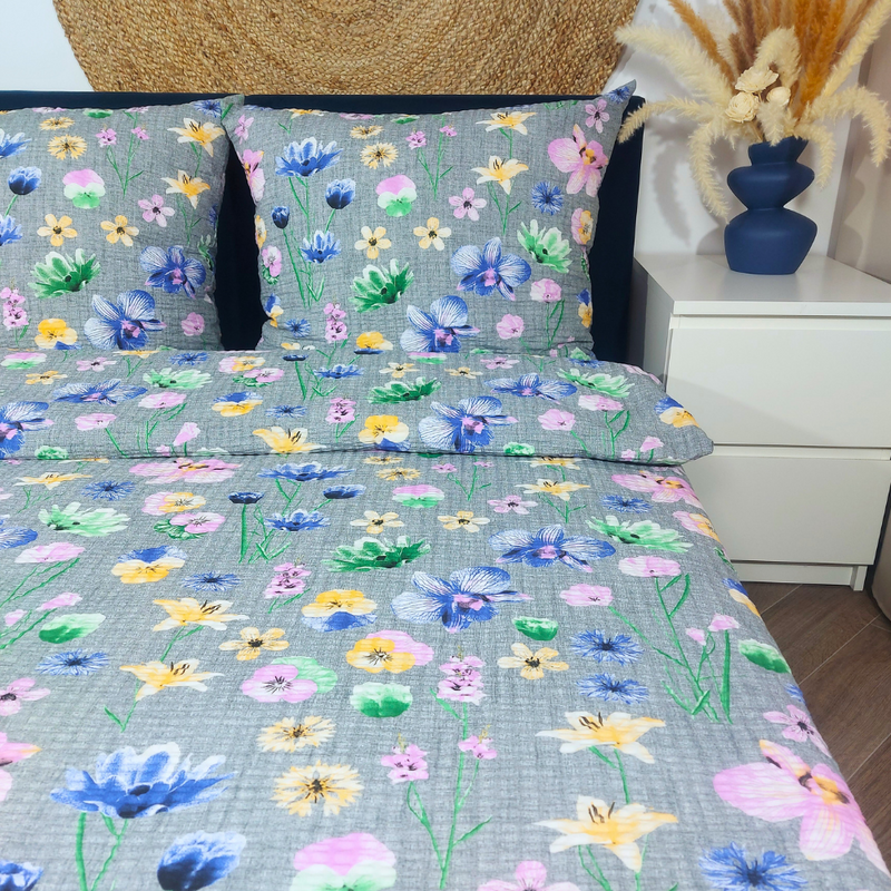 Pościel z kory Kolorowe kwiaty 160x200