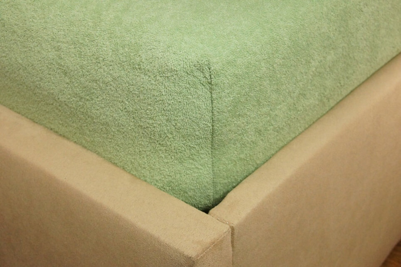 Prześcieradło frotte z gumką oliwkowe 90x200