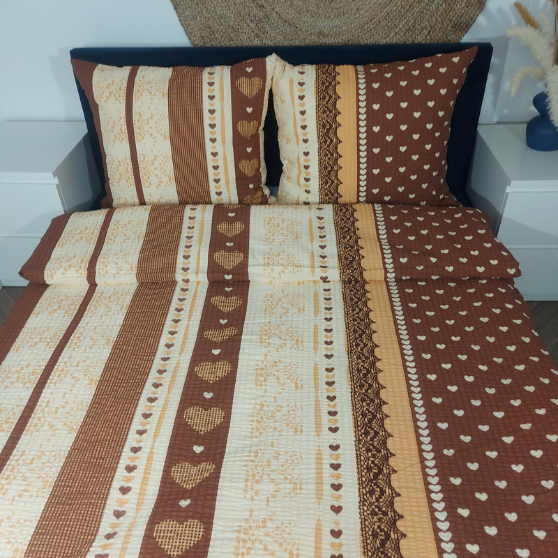 Pościel z kory Czekoladowe serduszka 160x200