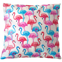 Poszewka bawełniana Flamingi neonowe 50x50