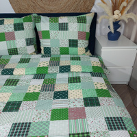 Pościel z kory Zielony patchwork 180x200