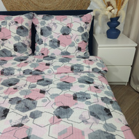 Pościel z kory Hexagon róż 180x200
