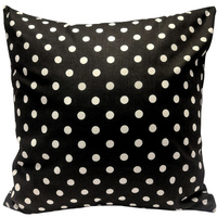 Poszewka bawełniana Białe kropki w czerni 50x70