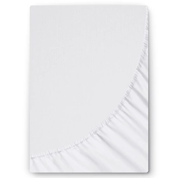 Prześcieradło satyna bawełniana z gumką Białe 200x220