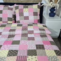 Pościel z kory Patchwork różowy 200x220