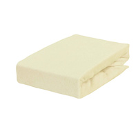 Prześcieradło frotte z gumką kremowe 60x120