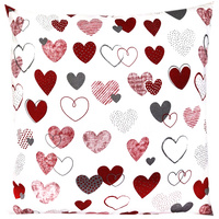 Poszewka bawełniana Serduszka czerwone "LOVE" 50x50