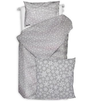 Pościel bawełniana Płatki śniegu w czerwieni 140x200