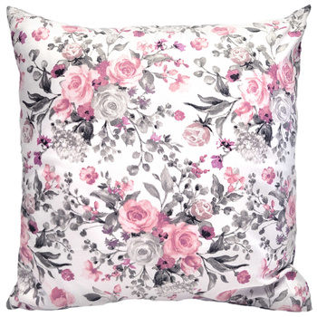 Poszewka bawełniana Drobne bukiety róż na bieli 30x50