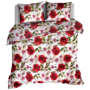 Pościel bawełniana Czerwone róże 180x200