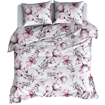 Pościel flanelowa Pudrowy kwiat 160x200