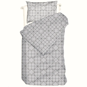 Pościel bawełniana Szara siatka 135x200