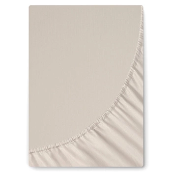 Prześcieradło satyna bawełniana z gumką Beżowe 160x200