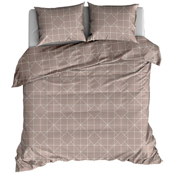 Pościel bawełniana Beżowa siatka 160x200