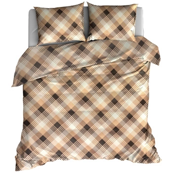 Pościel bawełniana Krata Cappuccino 180x200