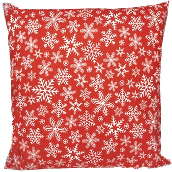 Poszewka bawełniana Płatki śniegu w czerwieni 30x30