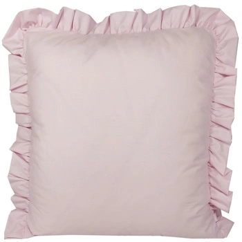 Poszewka bawełniana z falbanką 40x40 Różowa