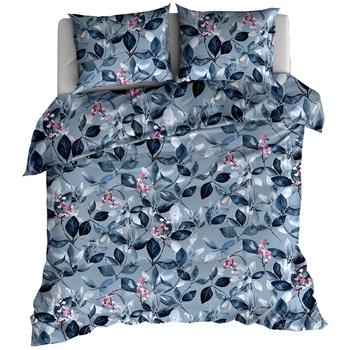 Pościel flanelowa Florystyka niebieska 160x200