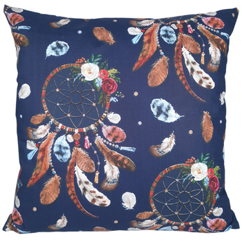 Poszewka bawełniana Łapacz snów granat 30x50