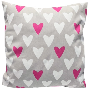 Poszewka bawełniana Malinowe serca 45x45