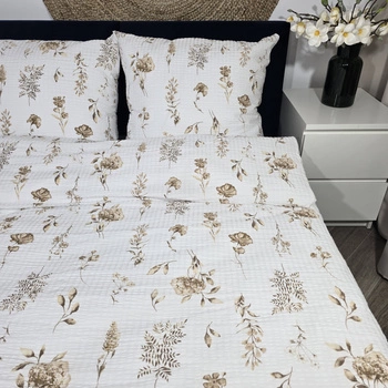 Pościel z kory Beżowe listki 160x200