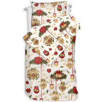 Pościel bawełniana Bombki glamour waniliowe 140x200