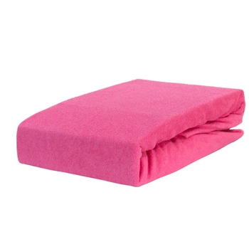 Prześcieradło frotte z gumką różowe 80x180