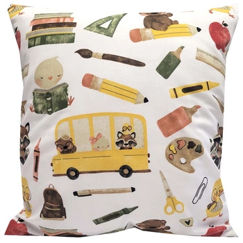 Poszewka bawełniana Szkoła 45x45