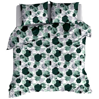 Pościel flanelowa Hexagon emerald 180x200