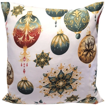 Poszewka bawełniana Bombka na bieli 40x40