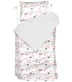 Pościel bawełniana Serduszka morela LOVE 135x200