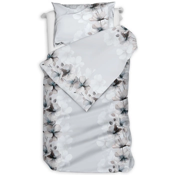 Pościel flanelowa Kwiatowy blask w szarości 140x200