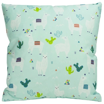 Poszewka bawełniana Lamy miętowe 30x30