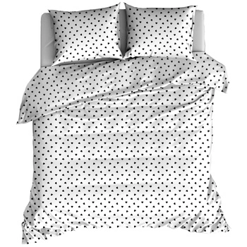 Pościel bawełniana Serduszka czarne 150x200