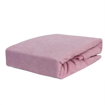 Prześcieradło frotte z gumką brudny róż 140x200