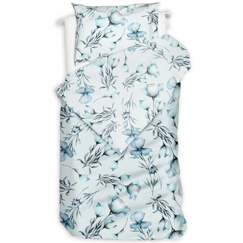 Pościel flanelowa Lazurowy kwiat 140x200