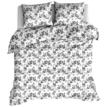Pościel flanelowa Szare róże 160x200