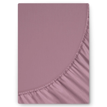 Prześcieradło satyna bawełniana z gumką Brudny róż 120x200