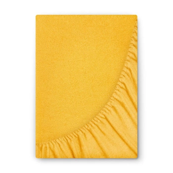 Prześcieradło frotte z gumką żółte 60x120