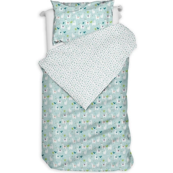 Pościel bawełniana Lama miętowa 140x200