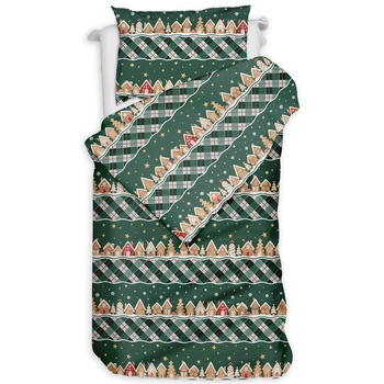 Pościel bawełniana Świąteczne domki 135x200